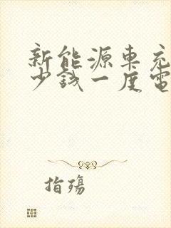 新能源车充电多少钱一度电