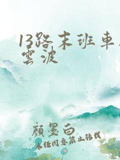13路末班车刘云波