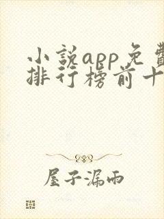 小说app免费排行榜前十名
