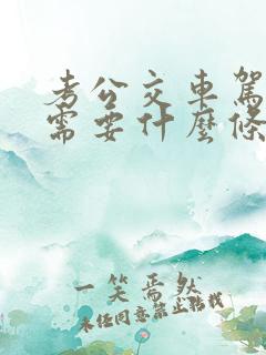考公交车驾驶证需要什么条件