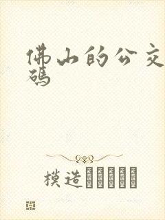 佛山的公交乘车码