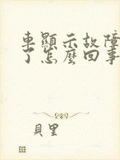 车显示故障灯亮了怎么回事