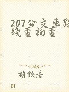 207公交车路线查询查