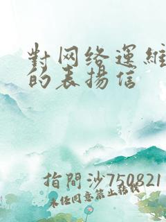 对网络运维人员的表扬信