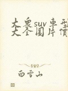 大众suv车型大全图片价格 新款