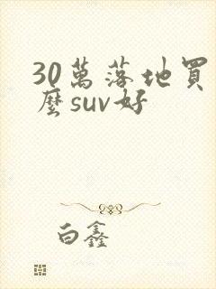 30万落地买什么suv好