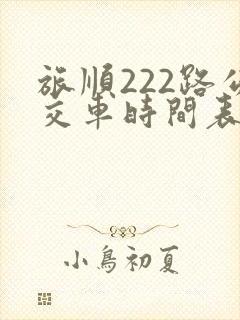 旅顺222路公交车时间表