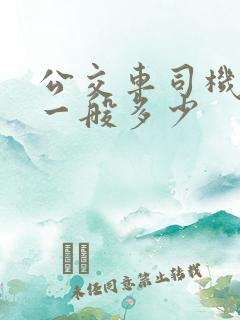 公交车司机工资一般多少 公交车司机工资一般多少