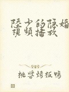 陆少的隐婚罪妻视频播放