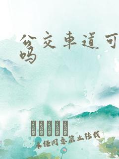 公交车道可以走吗