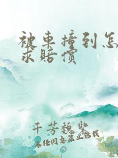 被车撞到怎么要求赔偿