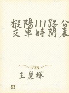 枞阳111路公交车时间表 枞阳111路公交车时间表