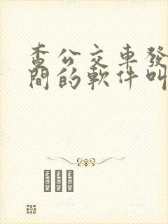 查公交车发车时间的软件叫什么