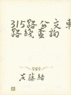 315路公交车路线查询