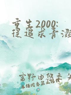 重生2000:从追求青涩校花同桌开始电子书
