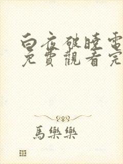 白夜破晓电视剧免费观看完整版高清