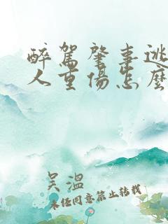 醉驾肇事逃逸致人重伤怎么判刑