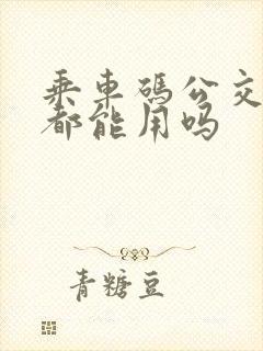 乘车码公交地铁都能用吗
