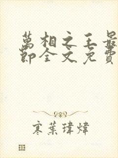 万相之王最新章节全文免费阅读txt