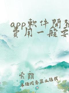 app软件开发费用一般要多钱