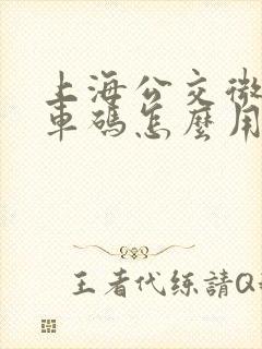 上海公交微信乘车码怎么用