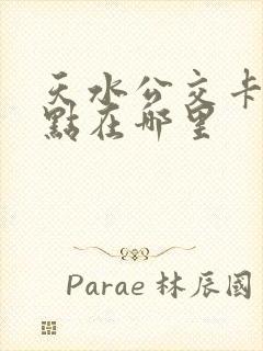 天水公交卡办理点在哪里