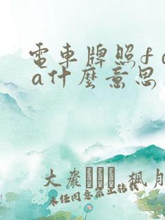 电车牌照f d a什么意思