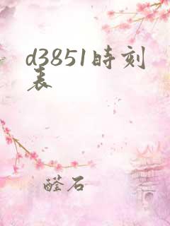 d3851时刻表