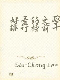 好看的文学小说排行榜前十名 好看的文学小说排行榜前十名