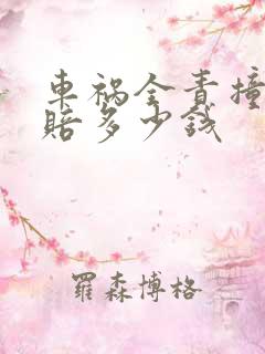 车祸全责撞死人赔多少钱