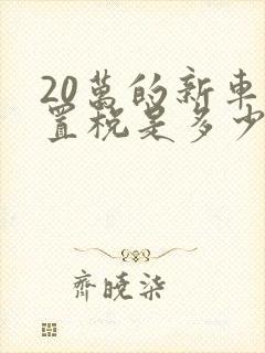 20万的新车购置税是多少