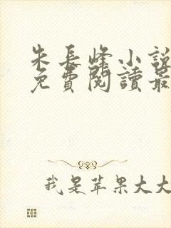朱长峰小说全文免费阅读最新章节