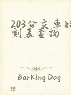 203公交车时刻表查询