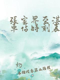 张家界至湛江火车站时刻表