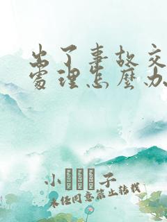 出了事故交警不处理怎么办