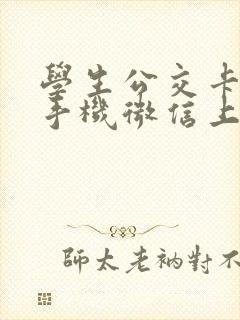 学生公交卡充值手机微信上怎么充