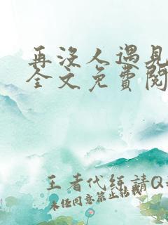 再没人遇见小说全文免费阅读