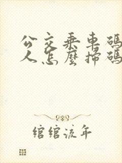 公交乘车码两个人怎么扫码