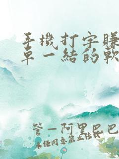 手机打字赚钱一单一结的软件 手机打字赚钱一单一结的软件