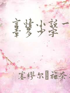 言情小说一般一章多少字