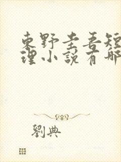 东野圭吾短篇推理小说有哪些