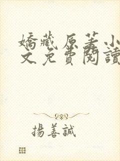 娇藏原著小说全文免费阅读 娇藏原著小说全文免费阅读