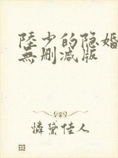 陆少的隐婚罪妻无删减版