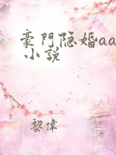 豪门隐婚aa制 小说