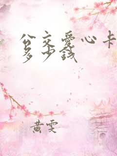 公交爱心卡一年多少钱