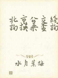 北京公交线路查询换乘查询