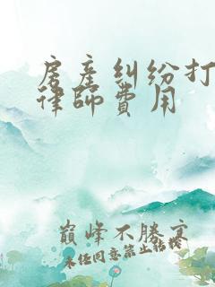房产纠纷打官司律师费用