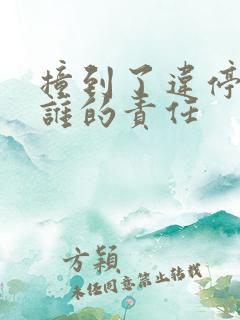 撞到了违停的车谁的责任