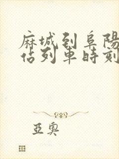 麻城到阜阳火车站列车时刻表