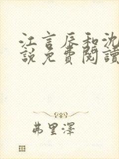 江言辰和沈棠小说免费阅读